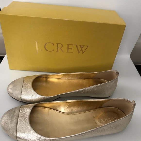 J. Crew Shoes - Jcrew Metallic Gold Ballet Flats